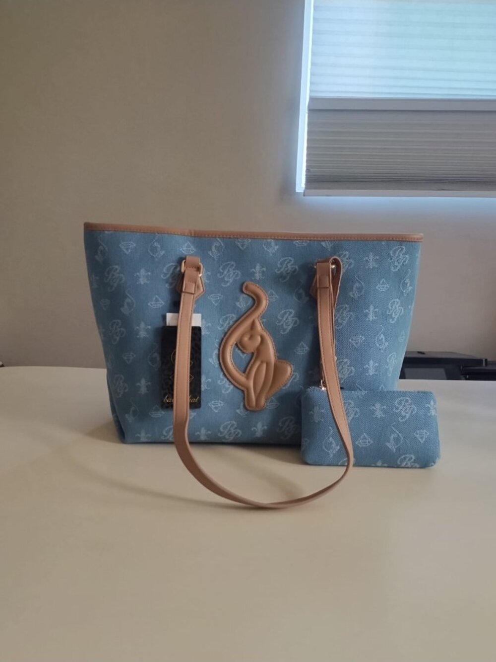 Baby Phat Blue Denim Y2K Tote Bag & Pouch NWT